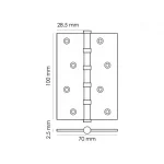 Петля универсальная карточная MS 100X70X2.5-4BB SG стальная, врезная, цвет матовое золото Петля универсальная карточная MS 100X70X2.5-4BB SG стальная, врезная, цвет матовое золото