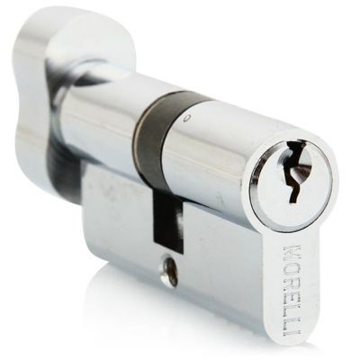 Ключевой цилиндр MORELLI с поворотной ручкой (60 мм) Хром