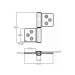 Петля карточная универсальная CH-S 85X82 W, без врезки, цвет белый