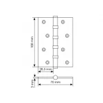 Петля карточная универсальная MBU 100X70X3-4BB COF латунь,врезная,цвет кофе