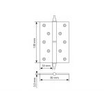 Петля карточная разъемная MB 120X80X3.5 AB L C латунная с коронкой левая, врезная, цвет античная бронза